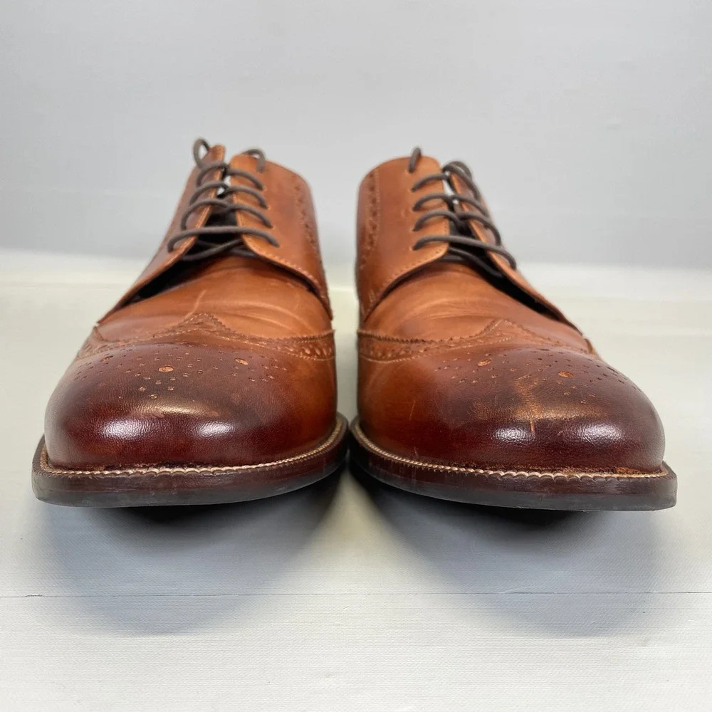 Cole Haan Benton Wingtip Dress Shoes Mens Size 11.5 M Brown Leather Oxfords
